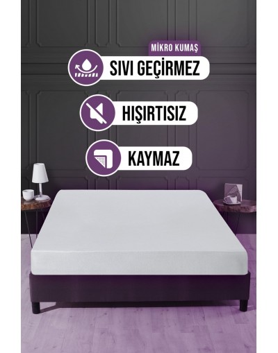 Su Sıvı Geçirmez Su Emmez Terletmez Yatak Koruyucu Alezi Mikro 160x200cm Fitted Baza 30cm